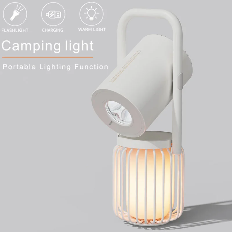 Multifunctional LED outdoor waterproof camping light night market emergency night light rechargeable rotatable flashlight