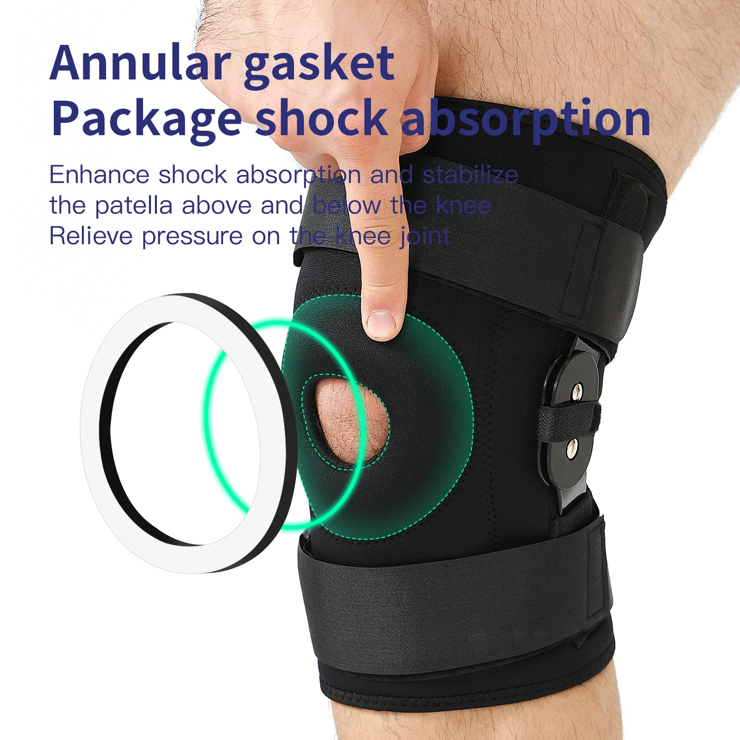 1 piece - Adjustable knee pad with double-layer steel plate stabilizer, suitable for both men and women, knee joint support, dou