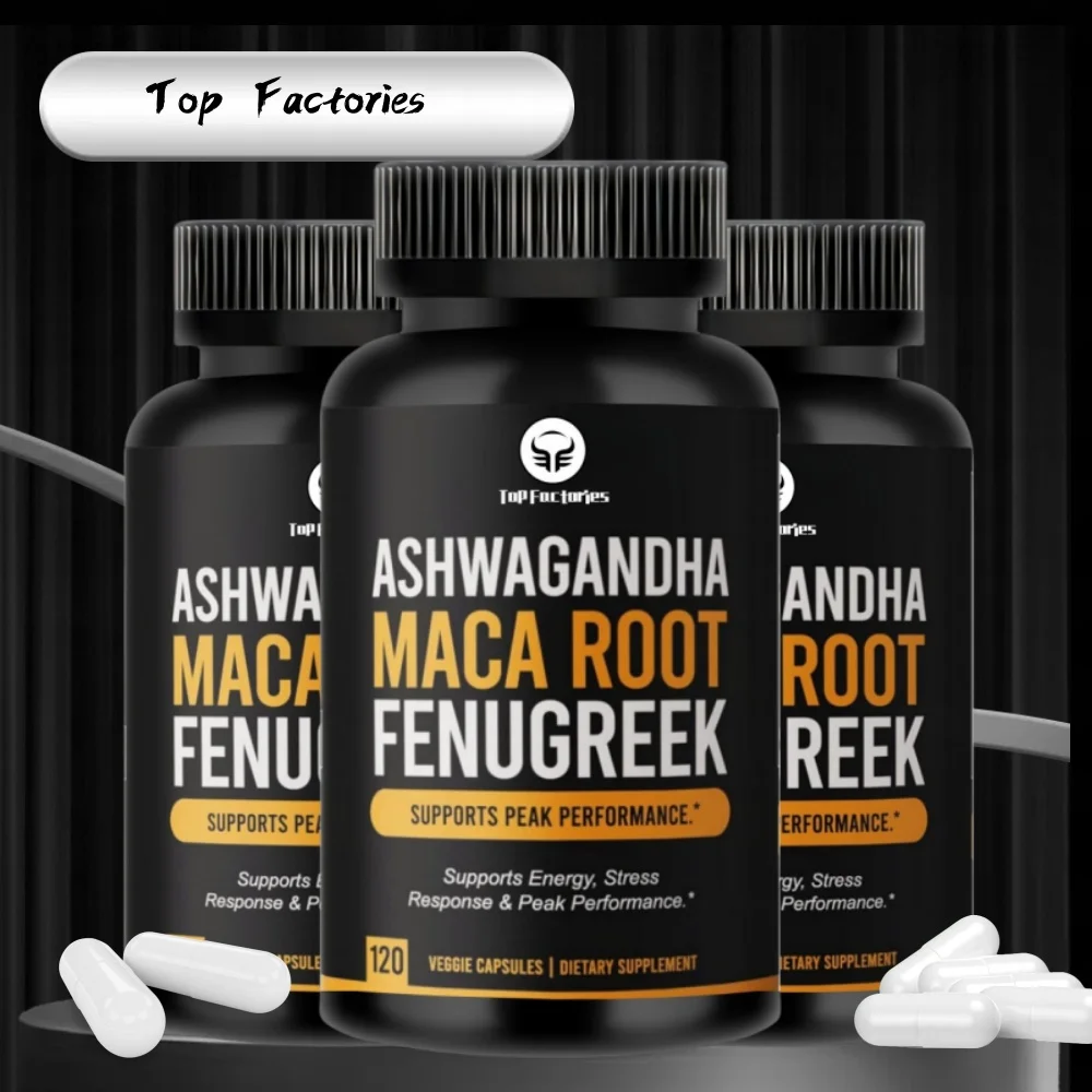 

Top Factories Organic Ashwagandha Maca Root Fenugreek Extract Capsules Supplement For Men Women Vegan Pills 120 Caps