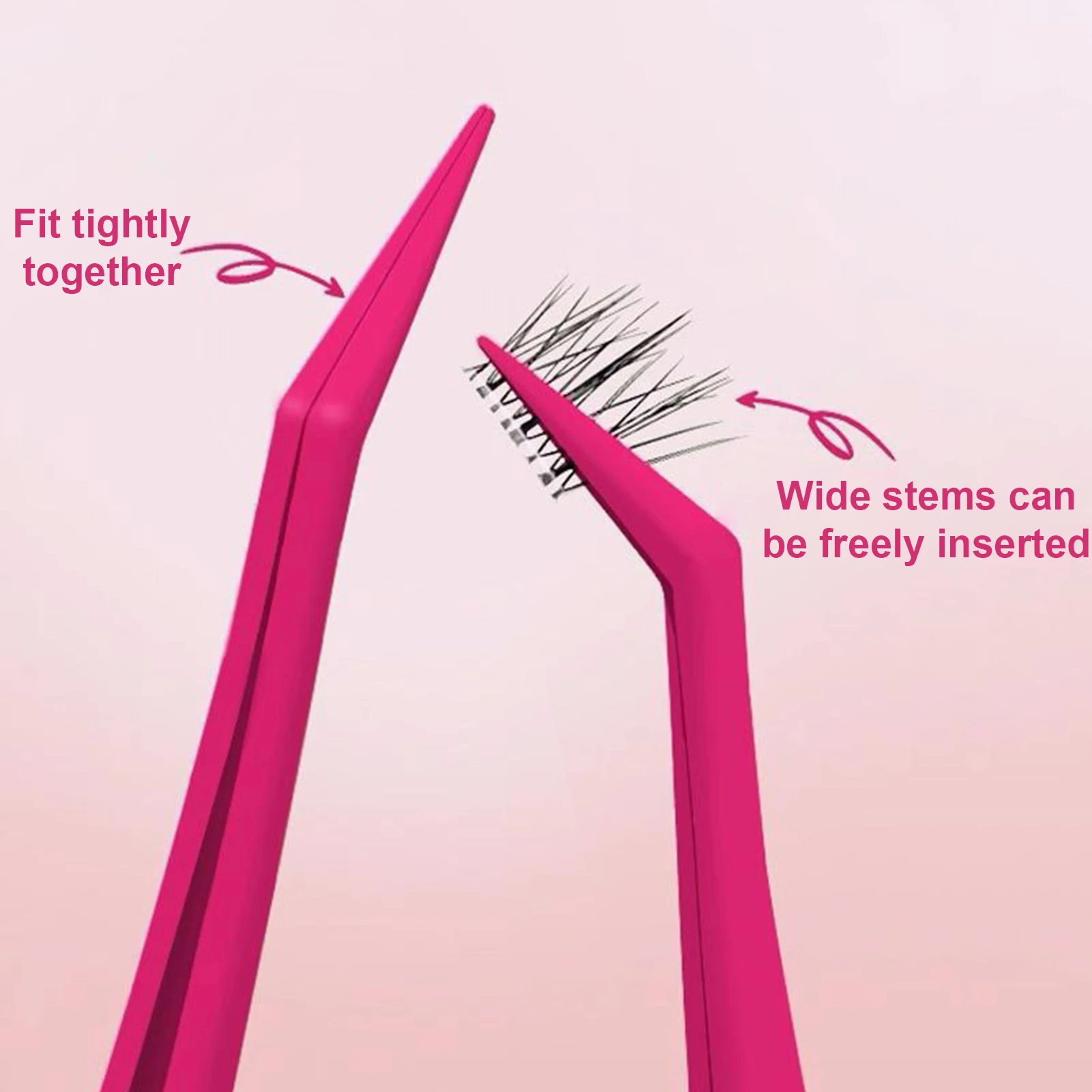 Pinzas antiadhesivas para extensiones de pestañas, pinzas de pestañas con abrazadera de Metal con punta de alta precisión de acero inoxidable