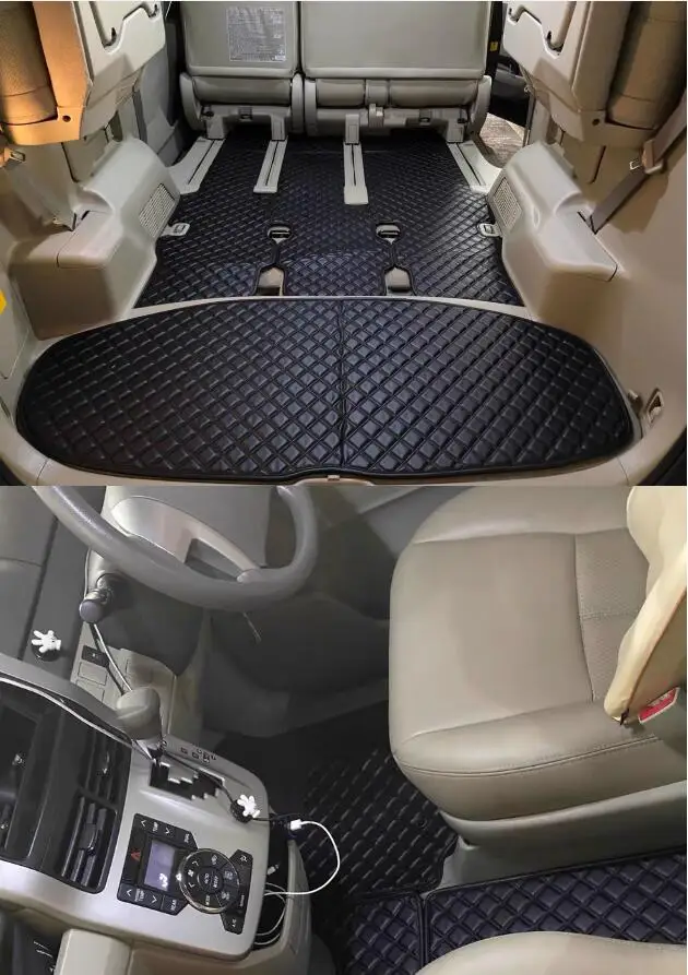 

Best quality, Full set car floor mats + trunk mat for Right Hand Drive Toyota Noah R70 2013-2007 7 8 seats waterproof carpets