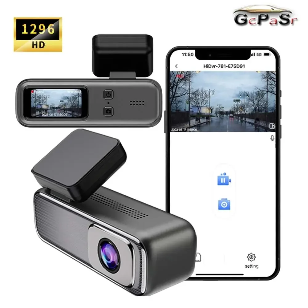 

GcPaSr Q6 1296P HD Mini DVR Dash Cam Smart Wifi Connection Car Driver Android Car Video Recorder DashCam 24H Parking Monitor