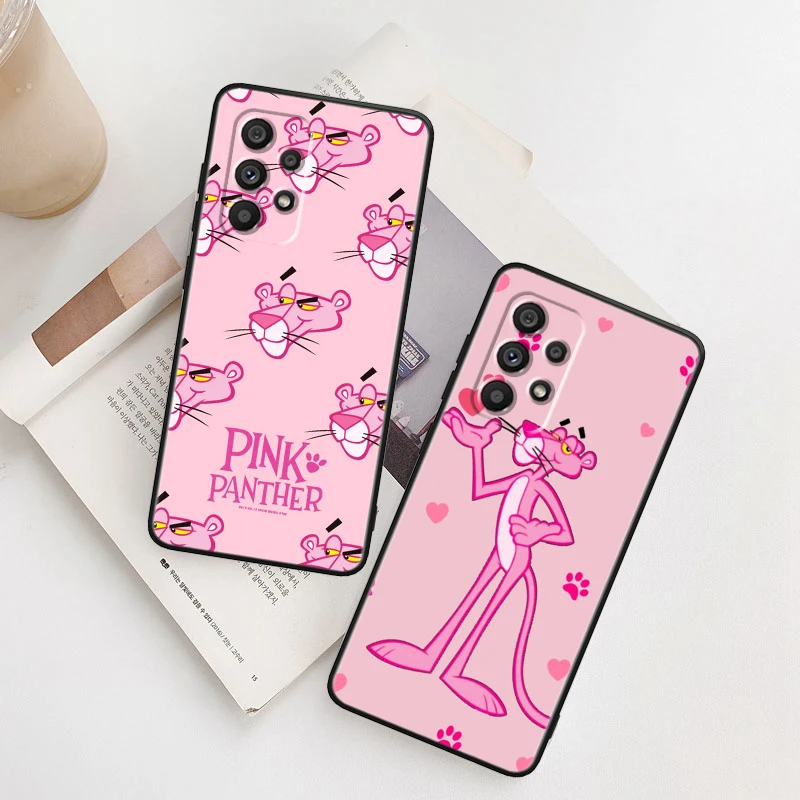 Disney Pink Panther For Samsung A53 A52 A33 A32 A51 A71 A21S A13 A73 A50 A22 A23 A03 A72 A54 A12 5G Black Phone Case