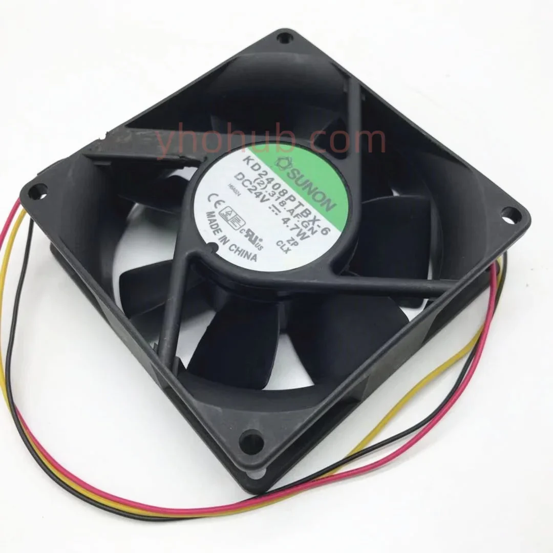 SUNON KD2408PTBX-6 (2).318.AF.GN DC 24V 4.7W 3-Wire 80x80x25mm Server Cooling Fan