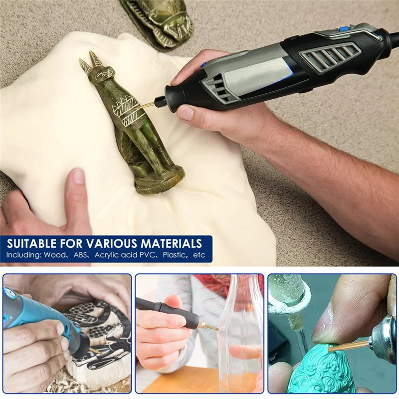 A43F-20Pcs لقم نحت الخشب لقمة توجيه النقش، مجموعة أدوات دوارة HSS مع ساق 1/8 بوصة (3 مم) للأدوات الدوارة DIY #4