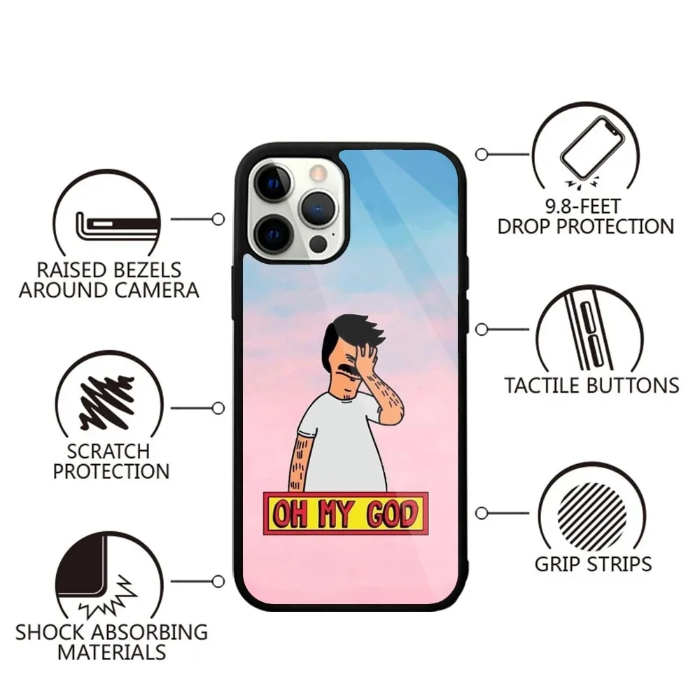 Anime B-Bobs-e Burgers Phone Case For iPhone 15,14,13,12,11,Plus,Pro,Max Mini Magsafe Magnetic Wireless Charging