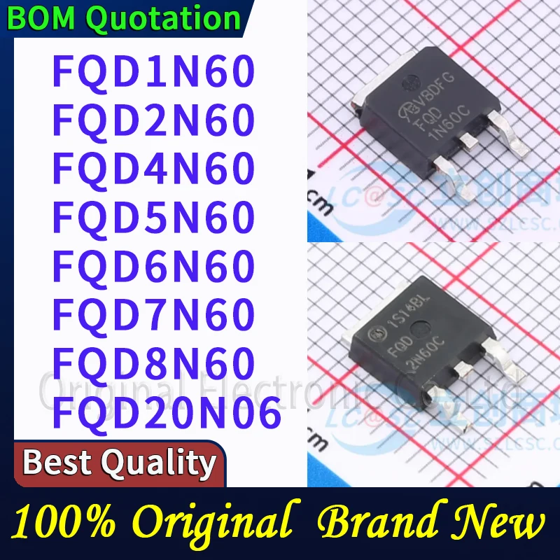 

20pcs/lot FQD1N60 FQD2N60 FQD4N60 FQD5N60 FQD6N60 FQD7N60 FQD8N60 FQD20N06 In stock Original High quality