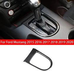 For Ford Mustang 2015 2016 2017 2018 2019 2020 Carbon Fiber ABS Car Interior Center Gear Shift Box Panel Cover Trim Decor Style