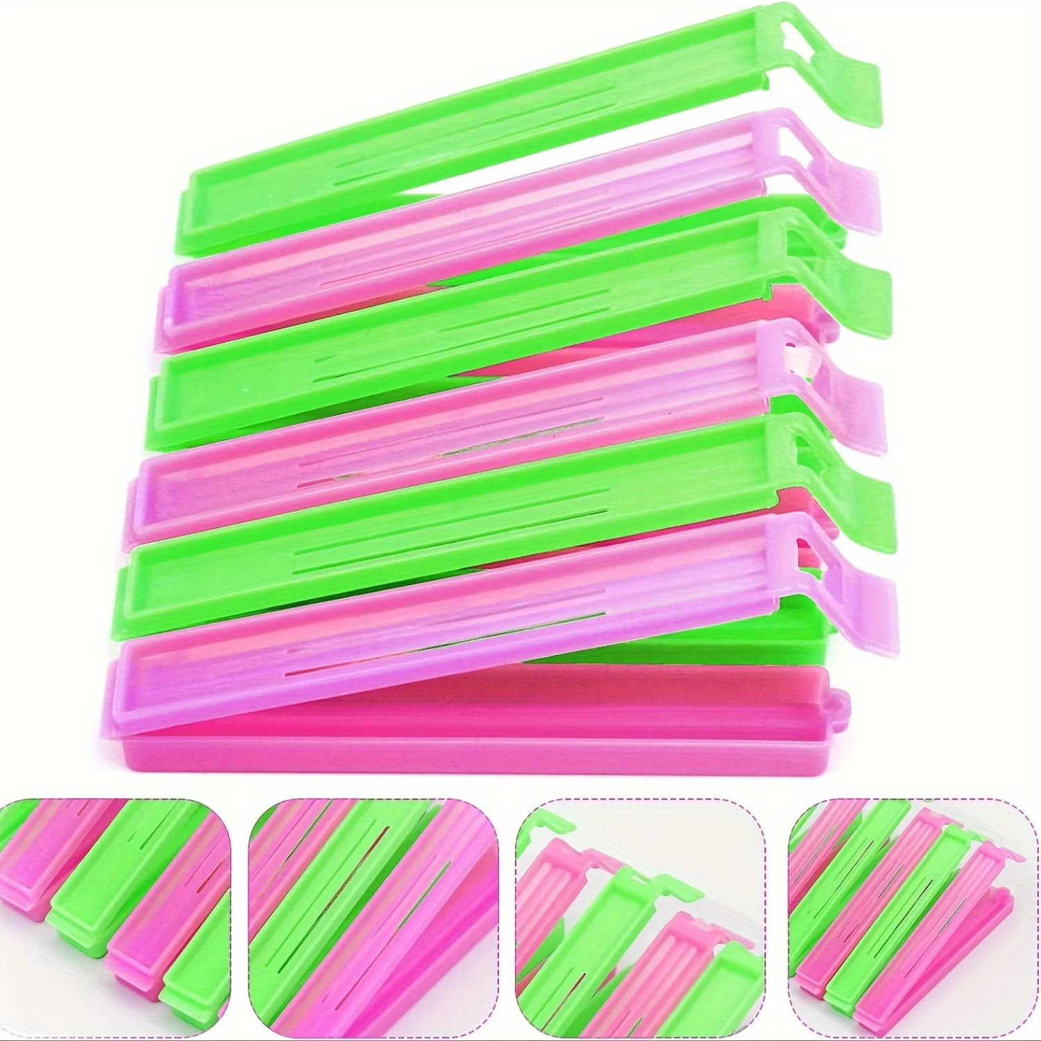 50pcs Food Bag Sealing Clips, Plastic Bag Clips, Colorful Freezer Bag Clips, 10cm/3.94