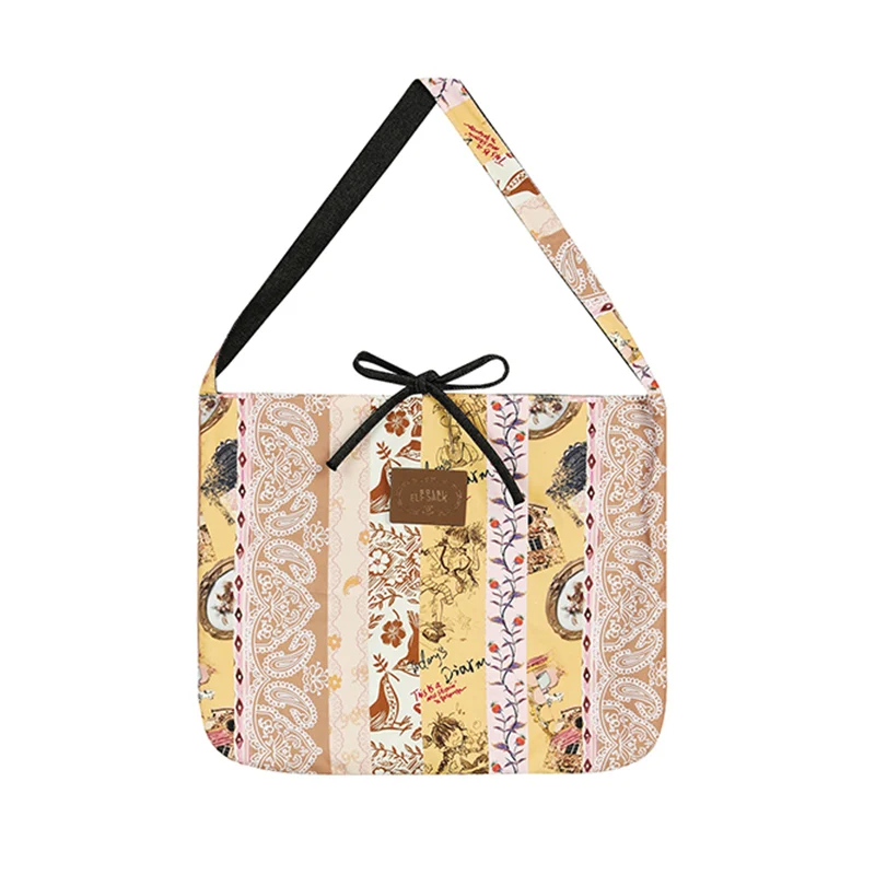 ELFSACK 2025 Autumn New Arrival Bohemian Print Multi-Color Tote Bag Cotton Shoulder Bag Ethnic Pattern For Woman