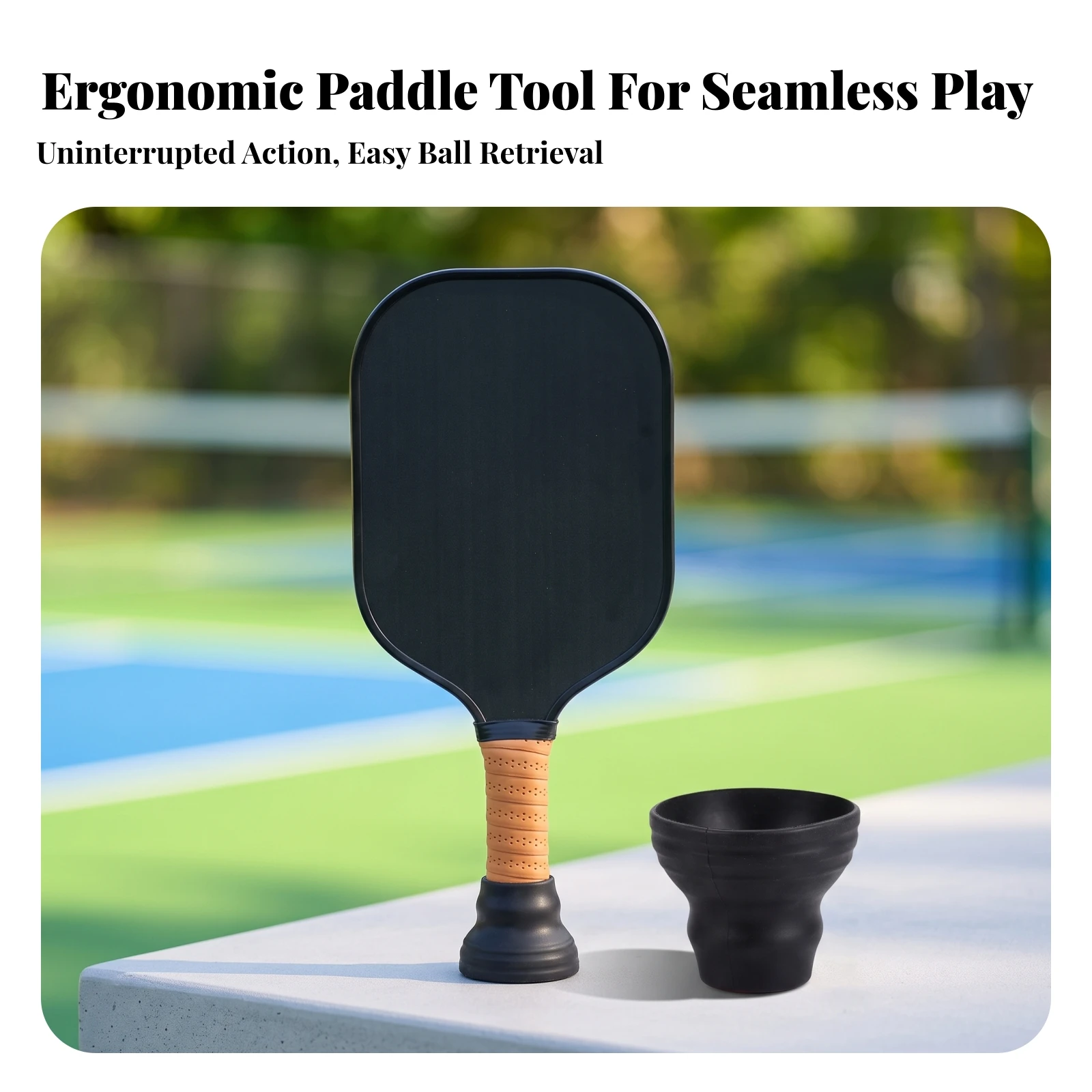 3 Pieces Ball Pickup Attachment Lightweight Pickleball Ball Retriever Pickleball Retriever Universal Fit Instant Setup
