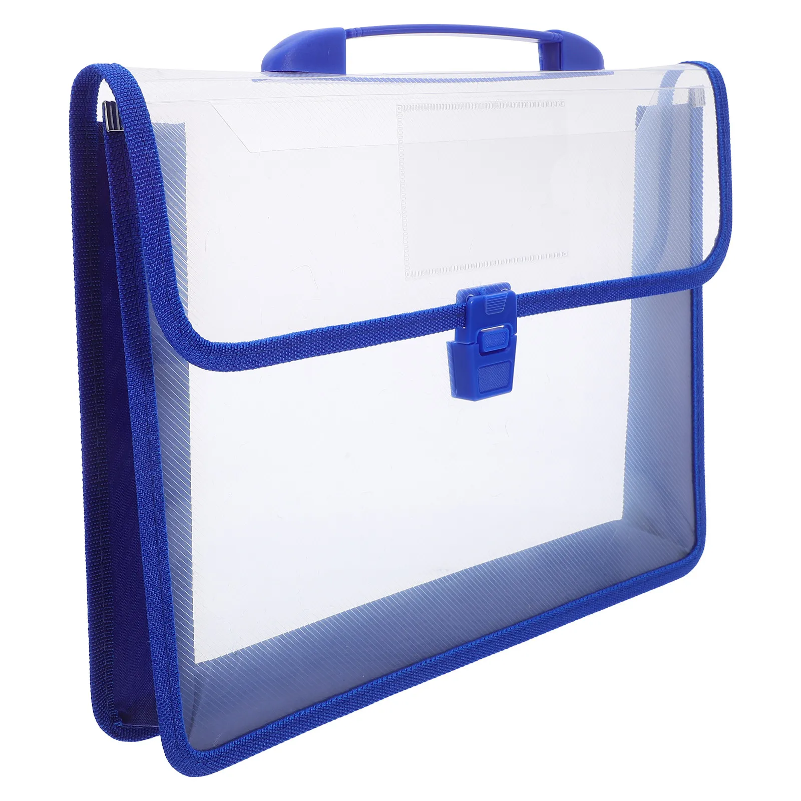 

Набор из 1 водонепроницаемой прозрачной сумки для документов с застежкой-кнопкой, усиленными краями из холста, расширяемый портативный органайзер для файлов для офиса