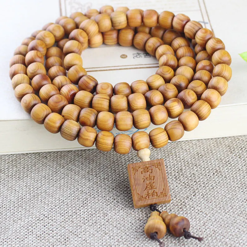 Factory Wholesale Mature Material Arborvitae Bracelets108Wooden Prayer Beads Crafts Old Barrel Beads Men and Women Jewelry Highl