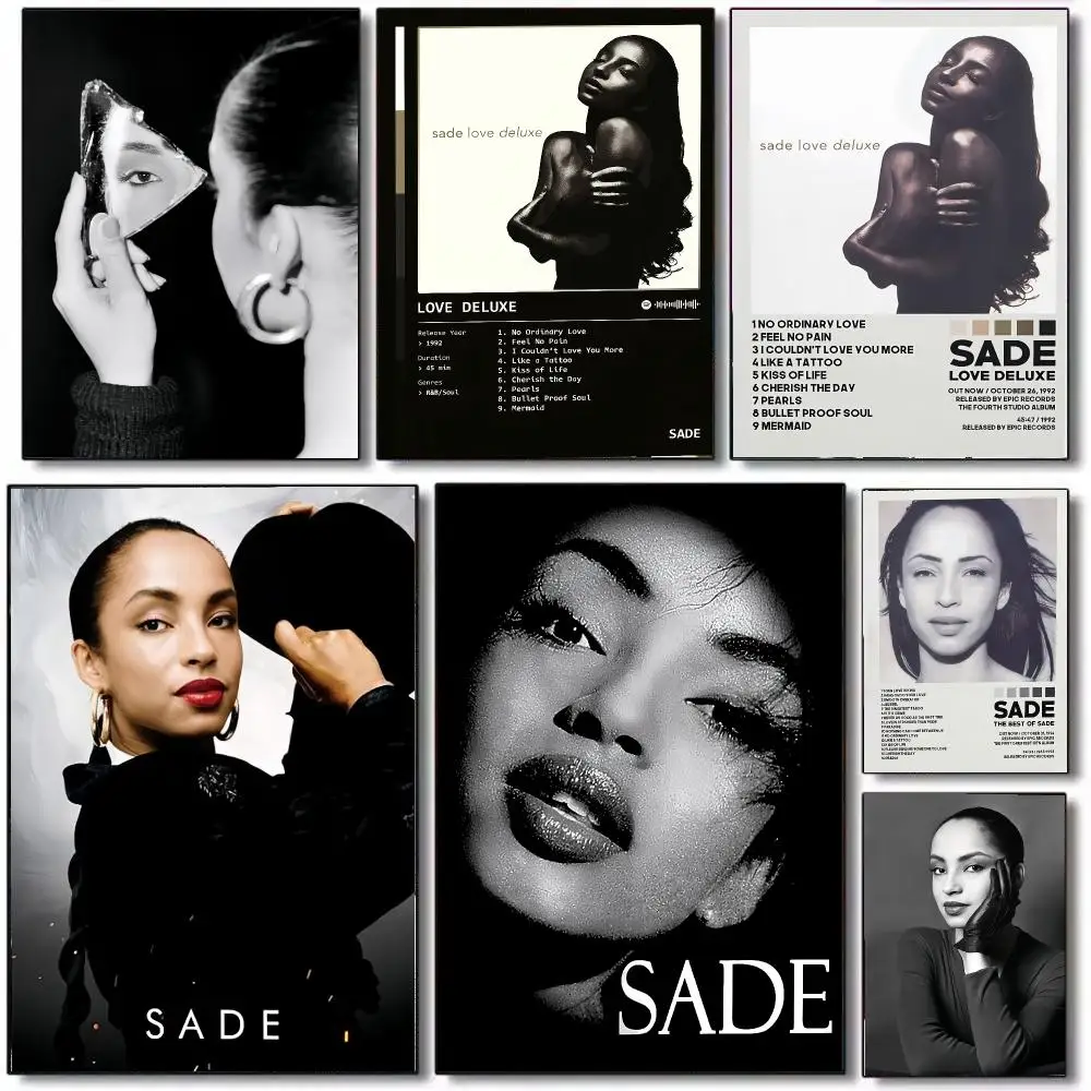 Legendary Singer S-Sade Poster Wall Art Printed Decor Sticker Stylish Home Gift for Living Room Bedroom Corridor Cafe