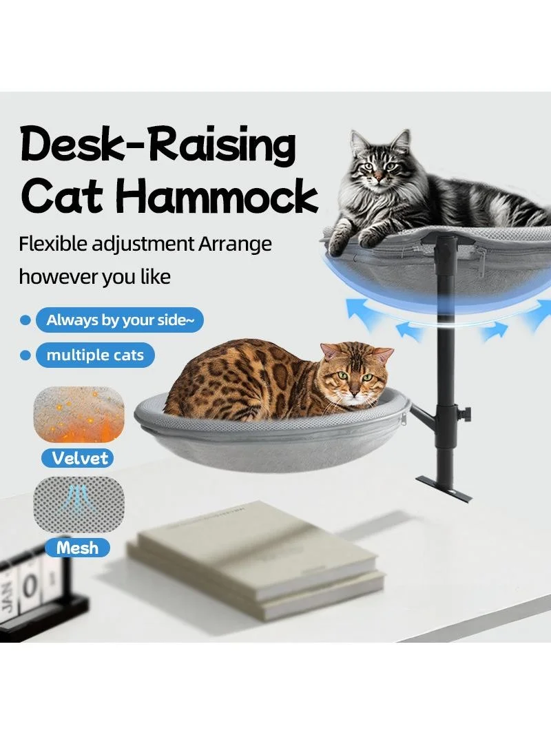 new-rotating-desktop-bed-all-seasons-warm-mesh-fabric-summer-cool-winter-comfortable-nest-pet-supplies-furniture