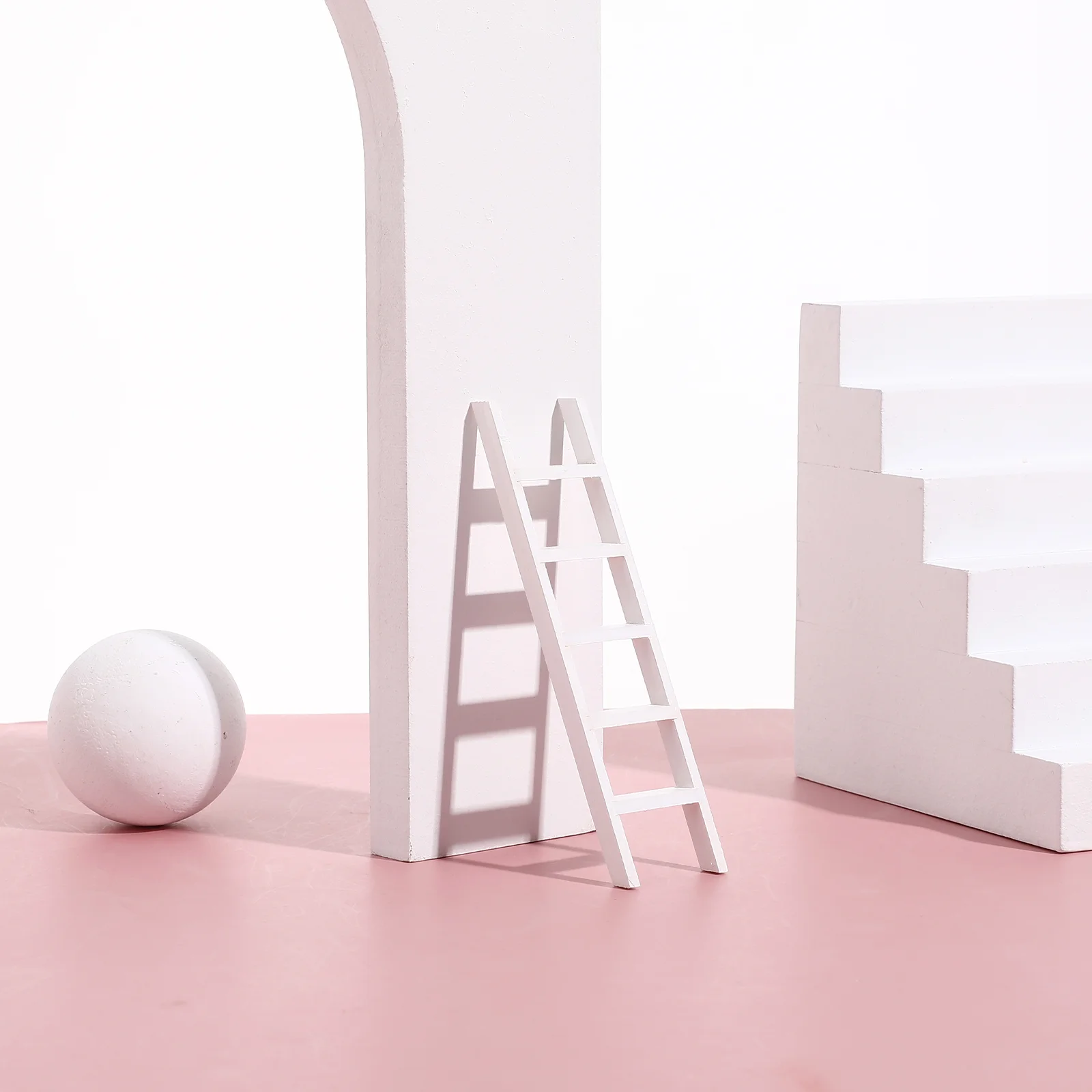 Home Accessories Mini House Ladder Stairs Wooden Decorate Miniature White Child