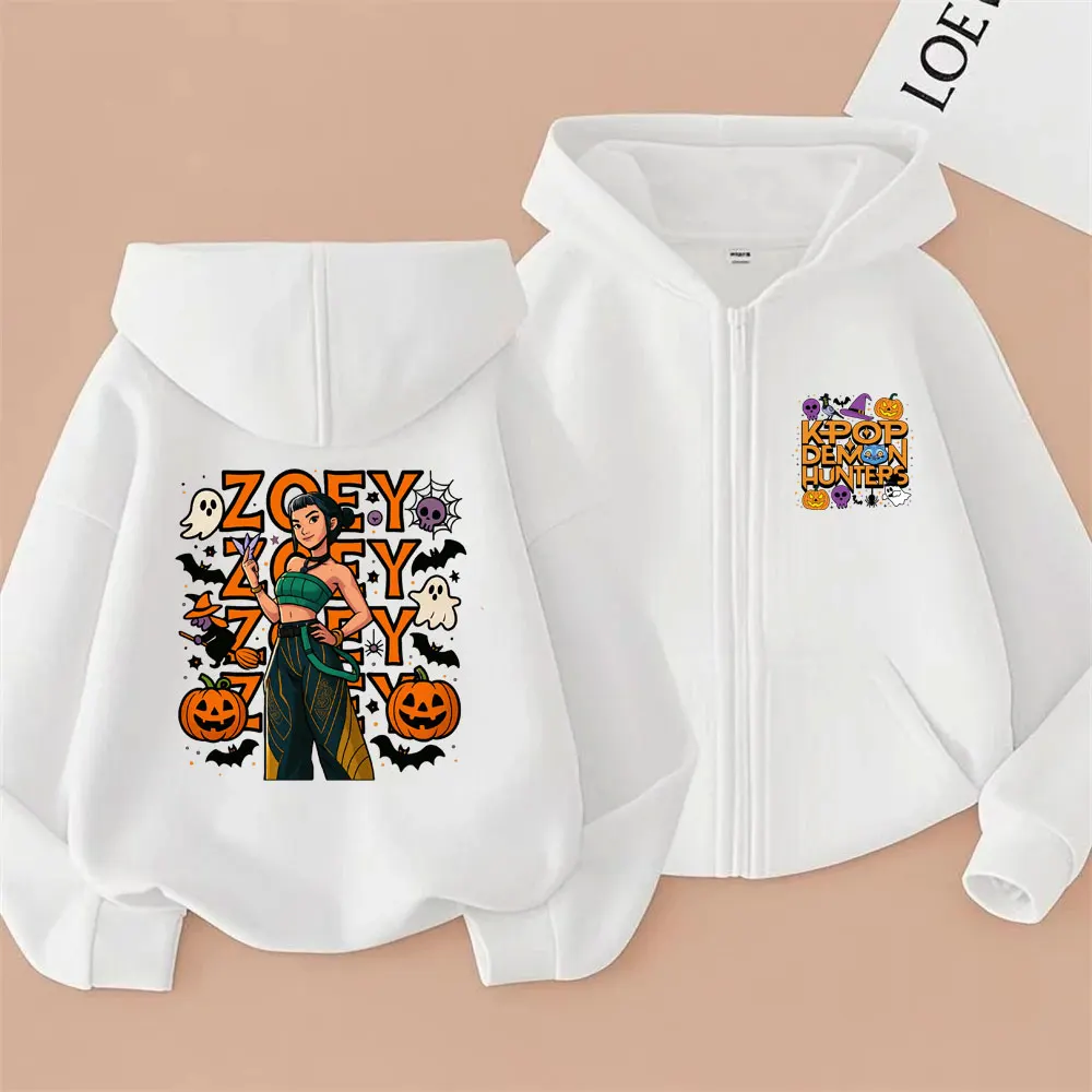 

Kpop Demon Hunters Zoey Zipper Hoodie Men Women Christmas Halloween Sytle Zip Up Jacket Male Fashion Casual Oversized Hoodies