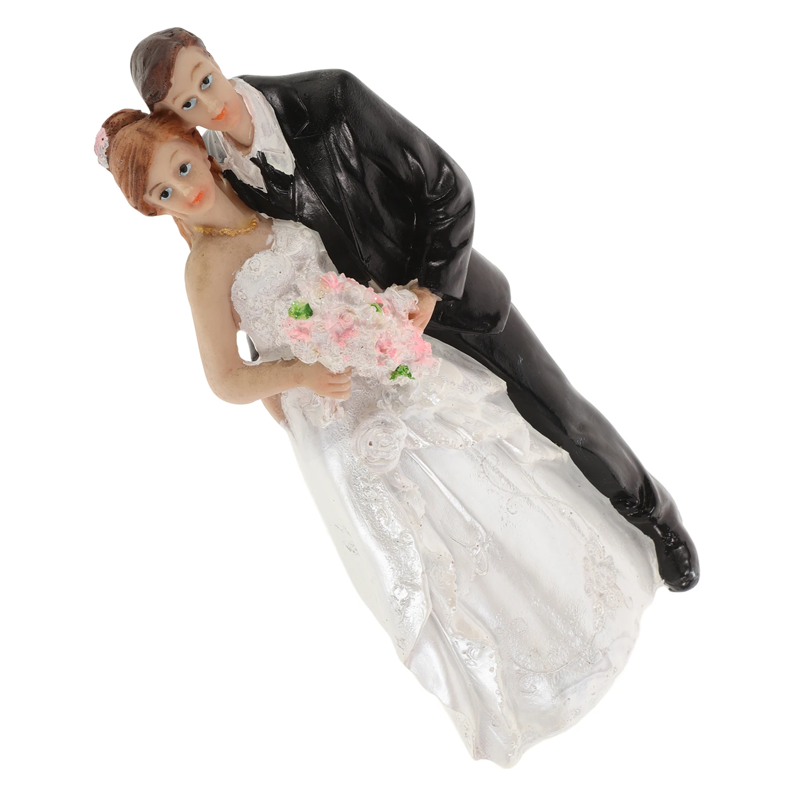 

Bride Groom naments Grace Synthetic Resin Cake Topper Figures Wedding Cupcake Decorations Bride Groom Figurines Romantic Style