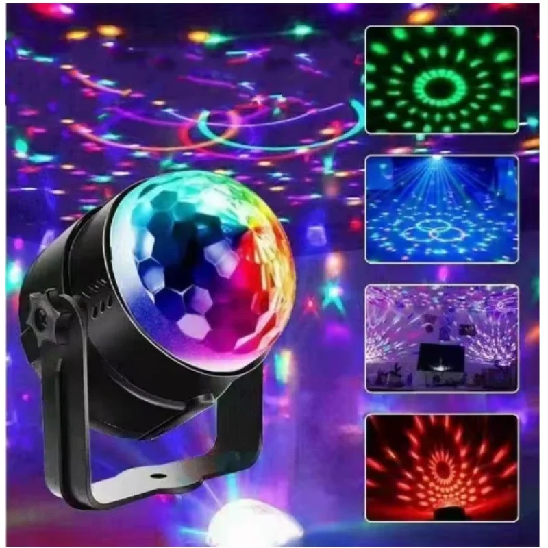 LED Stage Disco Light Rotating DJ Ball Strobe Remote Sound Control Magic Dance Car RGB Christmas Gift Party Club Laser Show Lamp