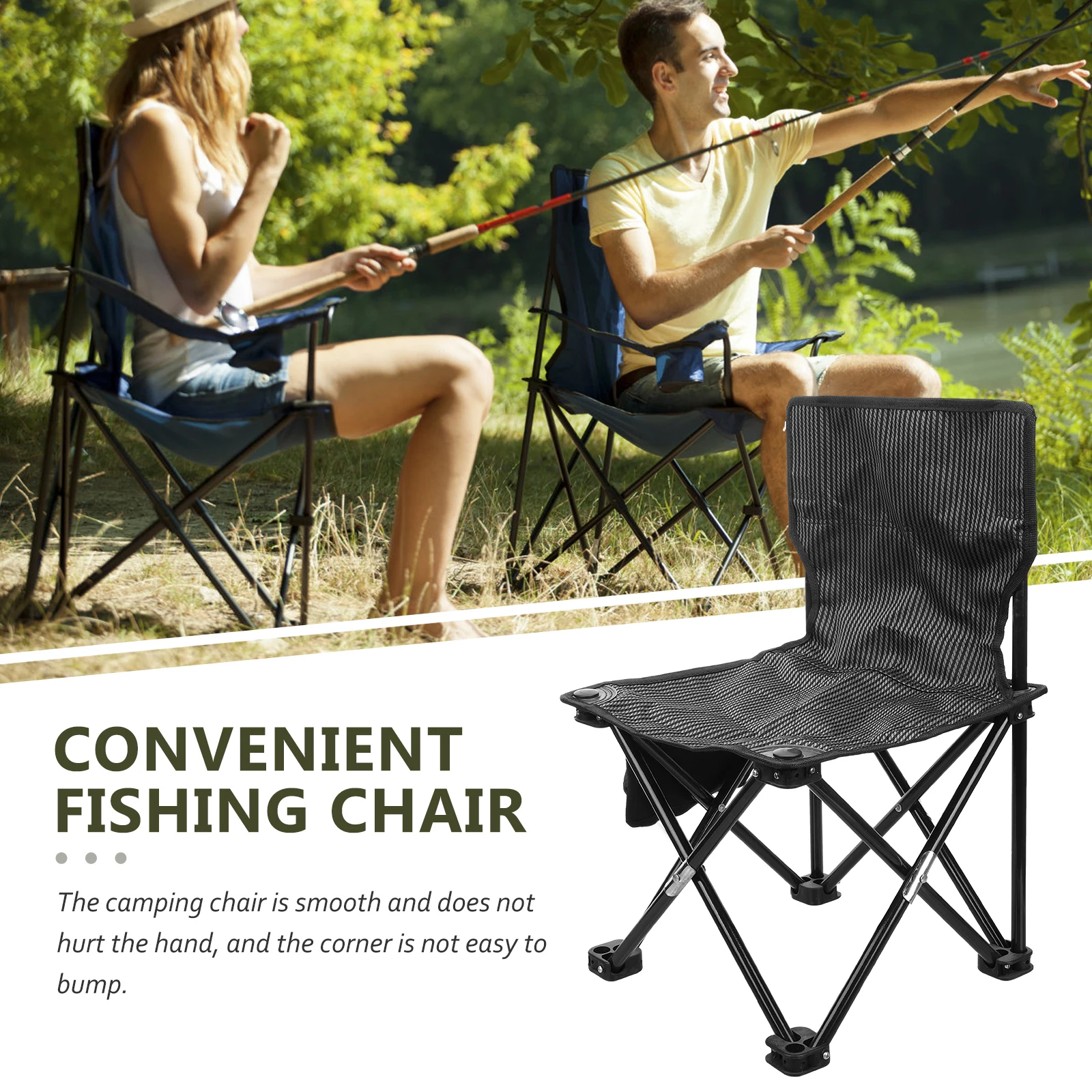 

Portable Folding Chair Outdoor Camping Small Chairs Steel Frame Oxford Cloth Hiking Stool Travel Collapsible Fishing Seat