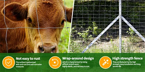 Customized 6 Inch 165ft 4ft High Farm Fence Heavy Zinc Coating Cattle Fence,Galvanized Versatile Livestock & Farm Use