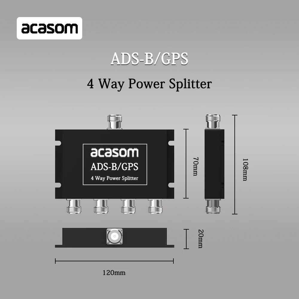 1090MHz 1575MHz 4 Way Splitter ADS-B / GPS 1x N-Stecker / 3x N-Buchse  GPS/GLONASS/Galileo/BeiDou