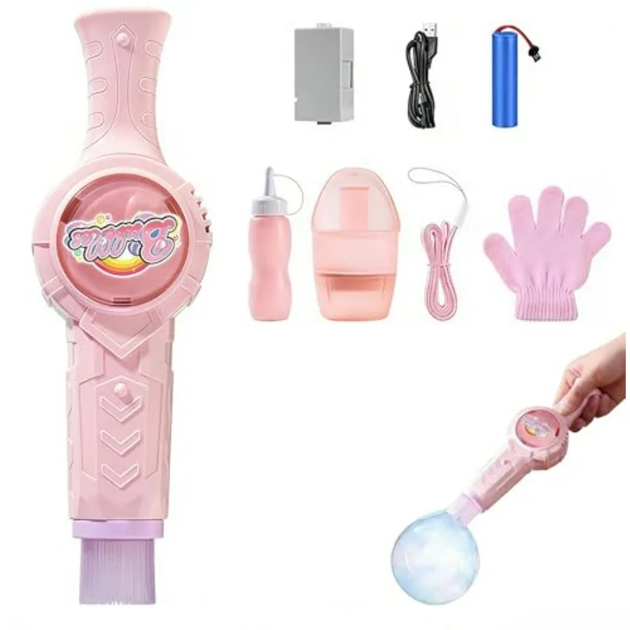 

Электрическая машина для мыльных пузырей с разноцветными огнями и эффектом дыма, розовая, пластиковая, для вечеринок