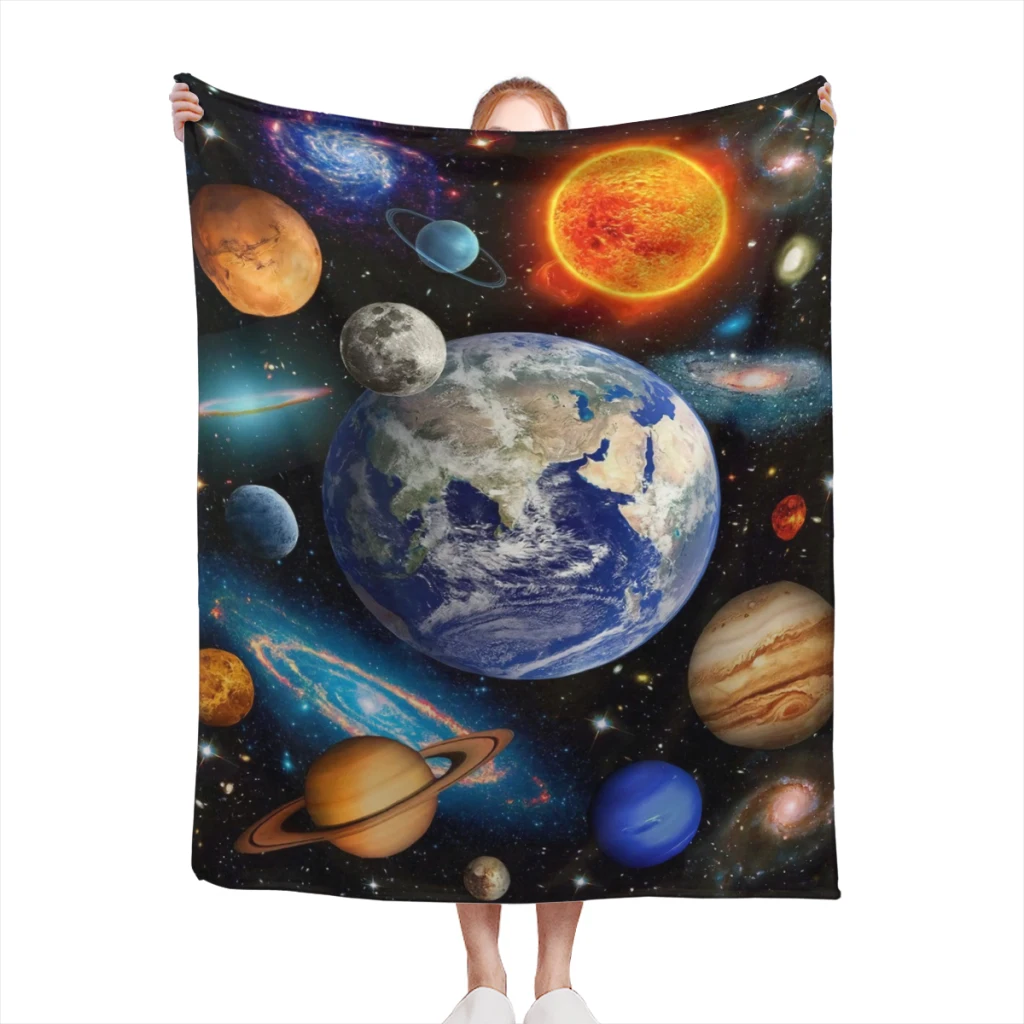 

Universe Planets Comfortable Flanne Blanket Fluffy Soft Bedroom Decor Sofa Blankets Comforter Home and Decoration