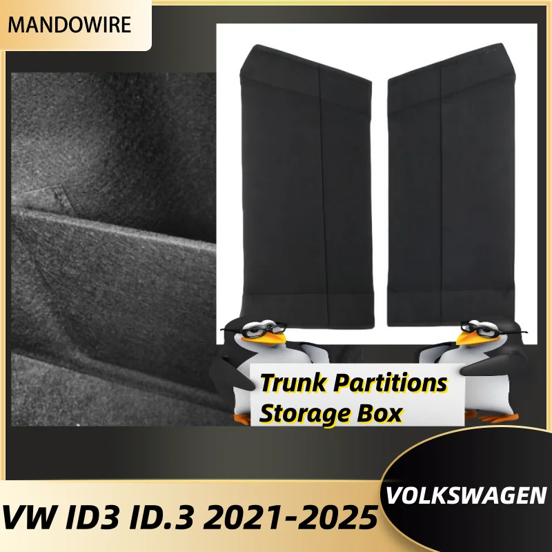 

Premium Car Trunk Divider Organizer For Volkswagen VW ID3 ID.3 2021-2025 Foldable Anti-Scratch Boot Storage Partition