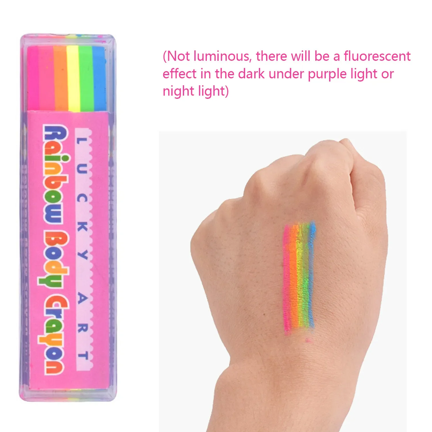 6-Color Rainbow Body Face Painting Paint Pigment Tattoo Pen Crayon for Halloween Carnivals Sporting Events Celebration