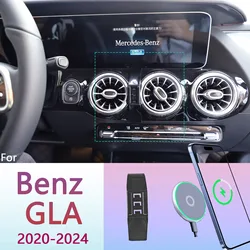 For Mercedes Benz GLA X157 2020-2024 Magnetic Phone Holder 15W Wireless Charging Phone Stand MagSafe Phone Support Custom Base