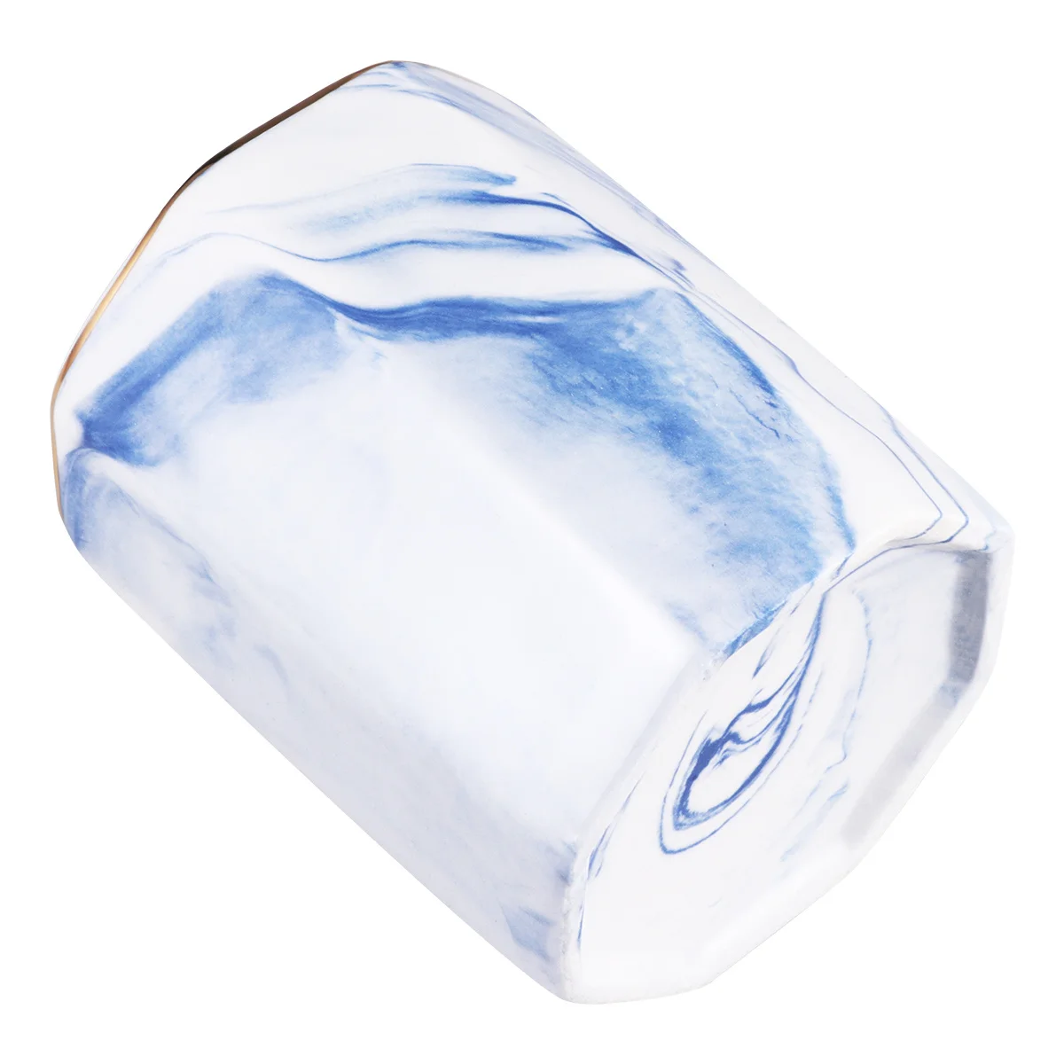 

Marbling Pen Holder -edged Ceramic Makeup Brush Container Desktop Organizer Pencil Holder (Blue)