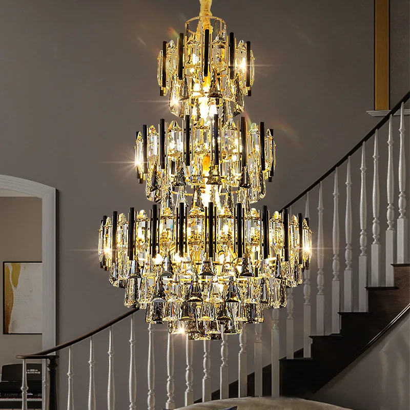 

High-end Winery Chandelier Club Headlights Villa Living Room Lights Hotel Luxury Crystal Project Decorative