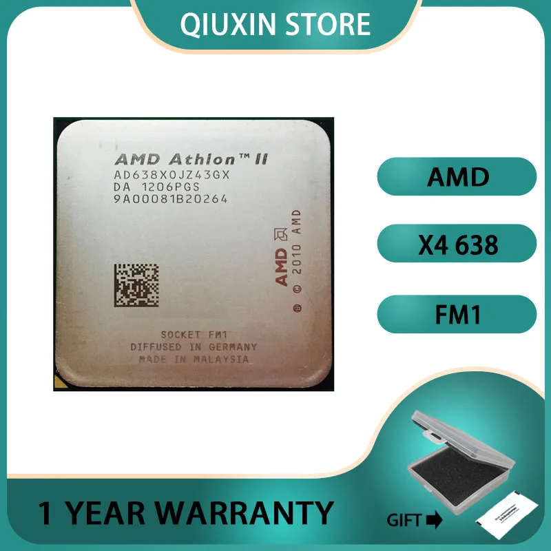 Четырехъядерный процессор AD638XOJZ43GX Socket FM1 X4638 X4-638 AMD Athlon II X4 638 2,7 ГГц