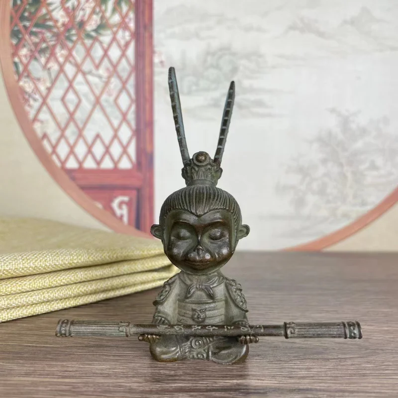 statue of Great Sage Sakyamuni in meditation, Sun Wukong fighting and conquering the Buddha, bronze monkey figure, ho