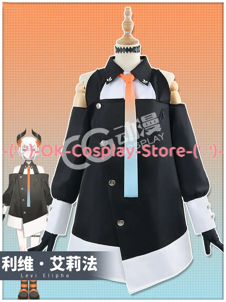 Levi Elipha Cosplay Costumes Women Fancy Outfits Coat Top Pants Vtuber Cosplay Halloween Carnival Uniforms Custom Made