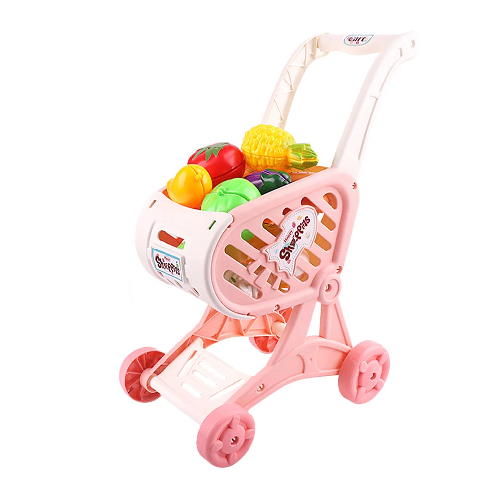 

Toy Set Trolley Children's Shopping Cart Toys Food Supermarket Plastic for Toddlers