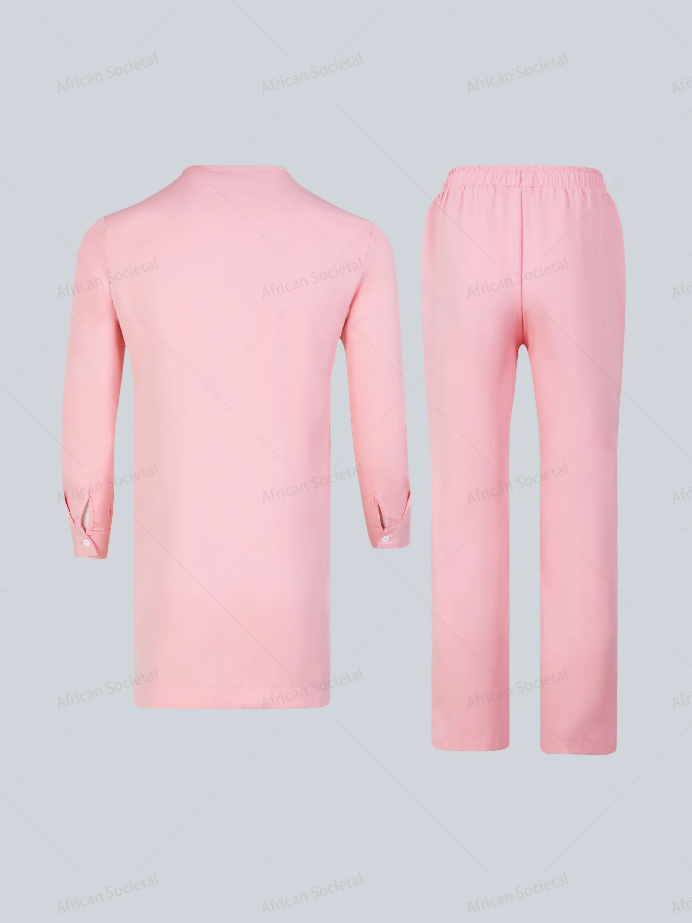 Caftán africano de Nigeria para hombre, trajes tradicionales, trajes de tendencia de moda, elegante rosa, talla grande, conjunto de 2 piezas