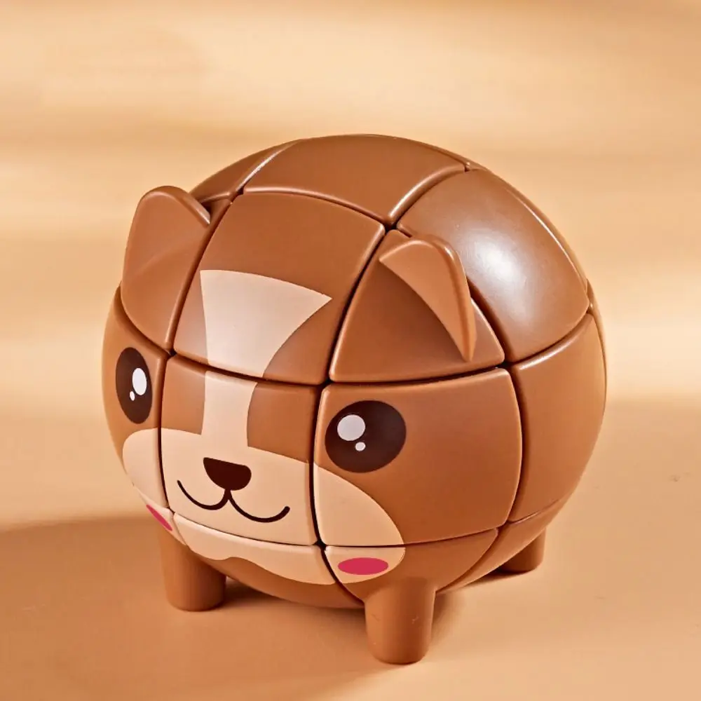 Cubo em forma de animal de terceira ordem 3d dos desenhos animados cubo animal portátil bonito crianças quebra-cabeça cubo crianças