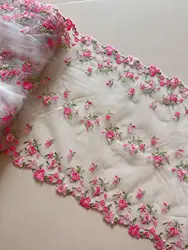 20 Yards Pink  Lace Trim Embroidery Lace Fabric Hand Made Sewing Craft DIY Lace Triming For Clothing Accessories New