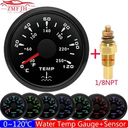 0~120℃ Water Temperature Gauge with 7 Color Backlight 2