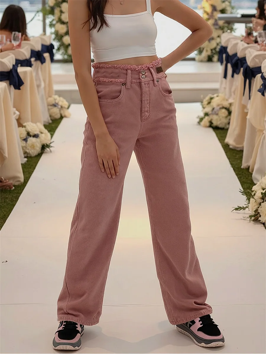 

High Waist Wide Leg Jeans Pant Denim Pants Women Clothes Spring Anti-Wrinkle Stretch Harujuku Travel Vacation Holiday Easy Urban