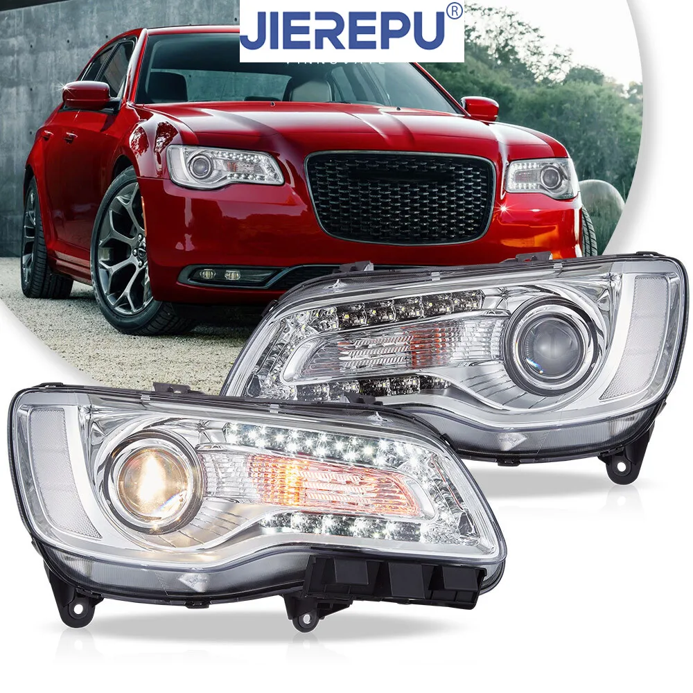 

1Pair Turn Signal Set LED Projector Headlights Chrome Style For 2011-2023 Chrysler 300 LH&RH