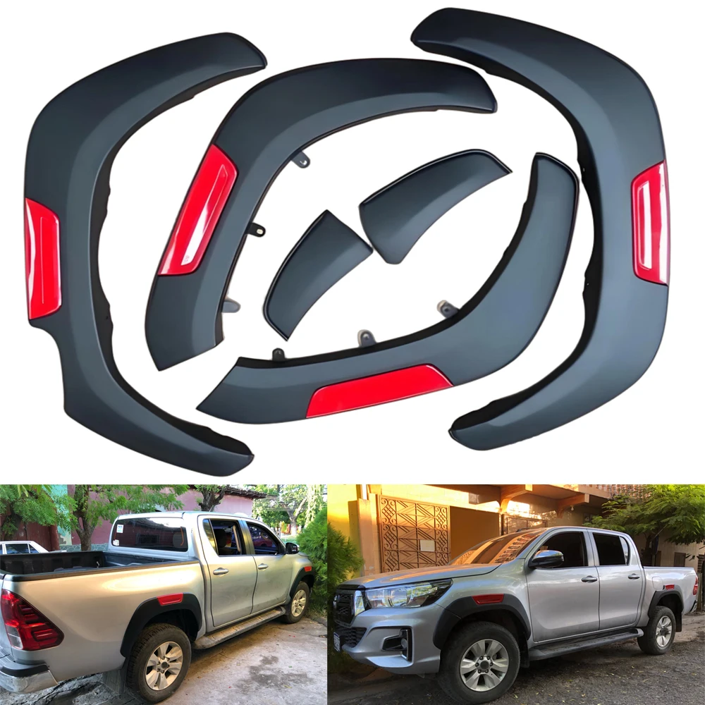 Guardabarros pequeños tipo Fender Flares para Toyota Hilux Revo Rocco 2015-2023, protectores de barro para camioneta