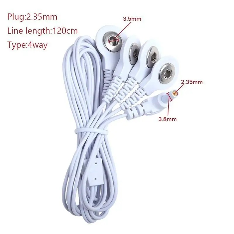 4 Way 2.35mm Plug Electrode Wire For Tens EMS Massager Electrical Nerve Muscle Stimulator Electrode Cable Line Wire