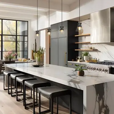 Custom High Quality Italian Luxury Design Kitchen Furniture Cabinets with Island Modern Kitchen Remodeling Custom Cabinets image 6