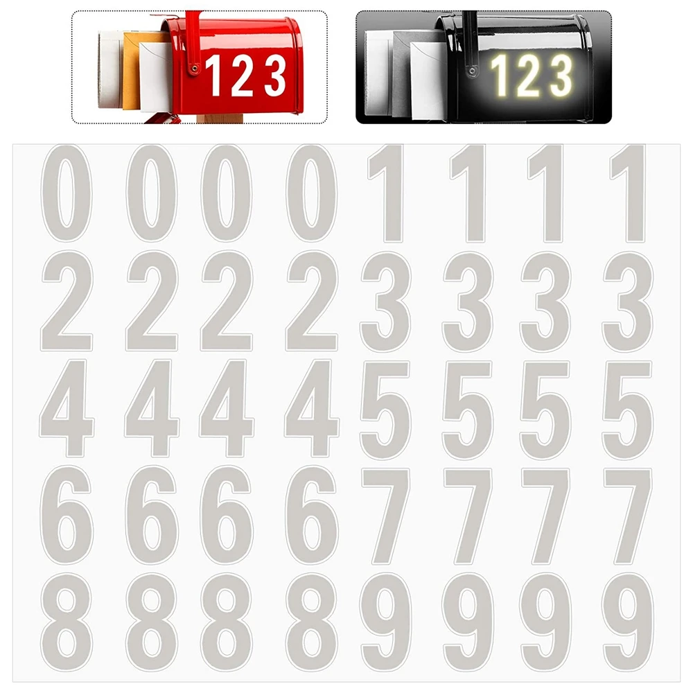 

Reflective Scrapbooking Supplies Reflective Waterproof Decoration Number Sticker Address Numbers Mailbox Sticker Mailbox Decal