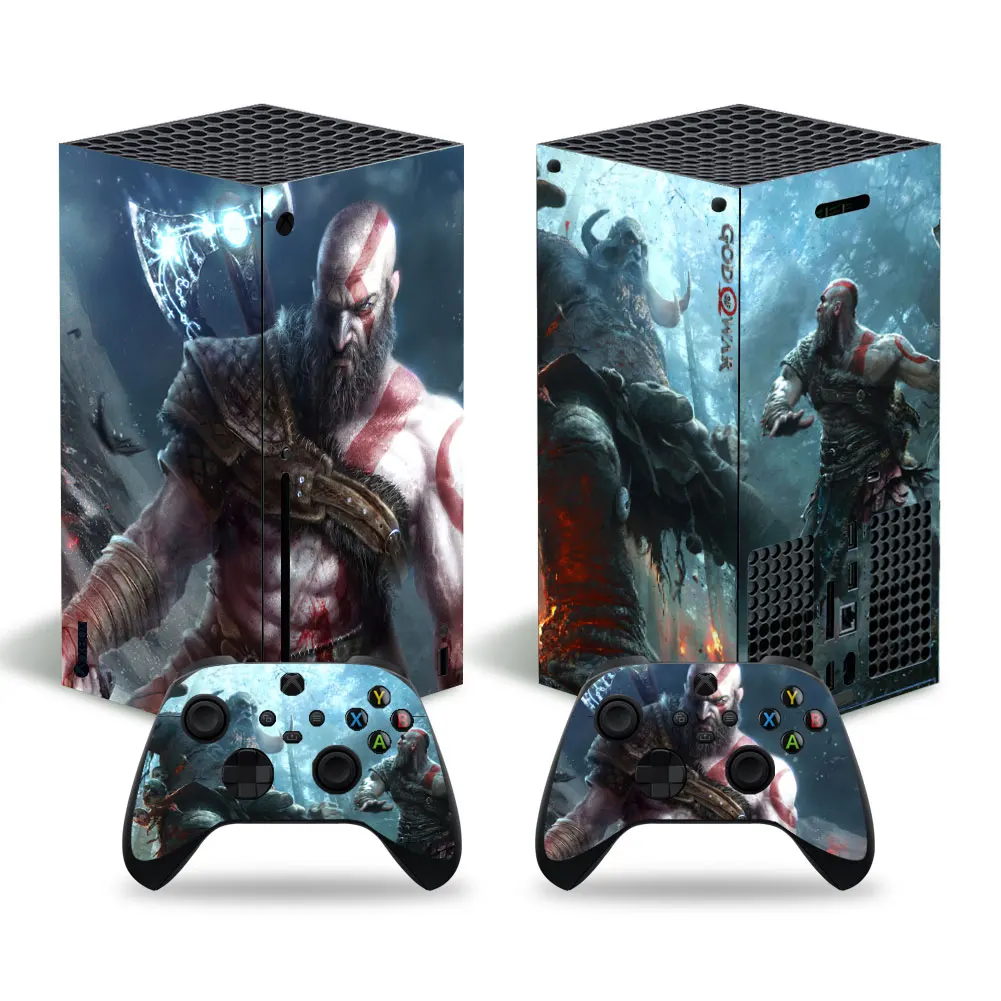 إله الحرب لعبة Xbox سلسلة x الجلد ملصقا صائق غطاء XSX الجلد وحدة و 2 تحكم الجلد ملصقا الفينيل XboxseriesX