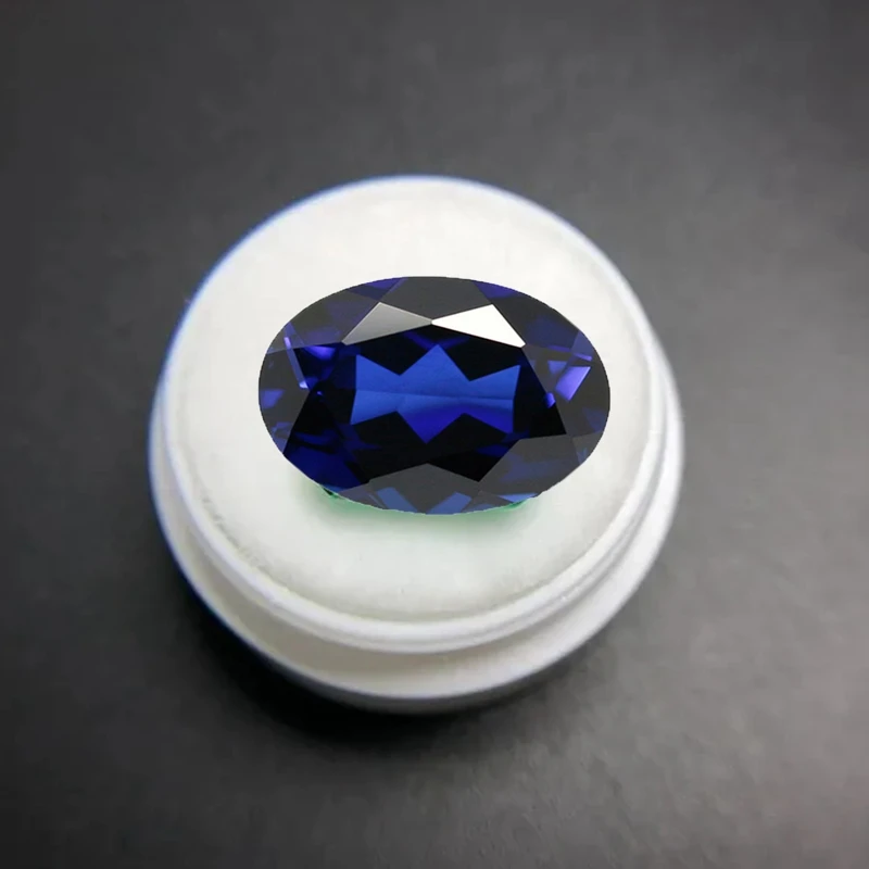 

Pretty Blue Sapphire Oval Faceted Cut VVS Loose Gemstones for Jewelry Making and Collection DIY Jewelry Decorative Crafts