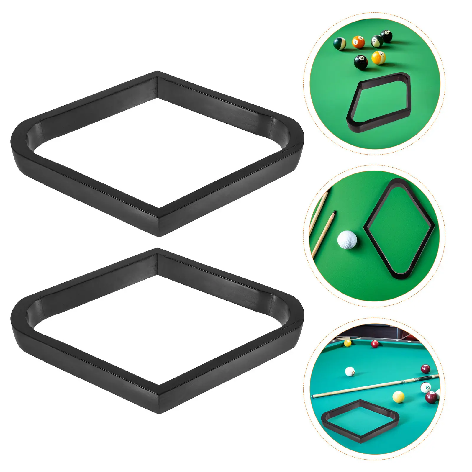 

2Pcs Solid Wood Billiards Rhombus Rack Wooden Pool Ball Holder for 9-Ball Games Stable Rhombus Shape Home Entertainment